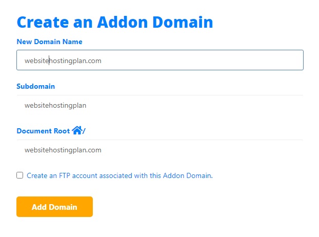 addon domain hostgator